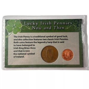Lucky Irish Pennies Then and Now 2 pc Coin Set